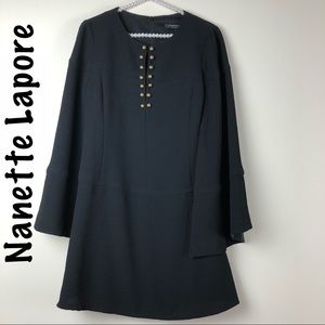HP Nanette Lapore Black cape dress size S EUC